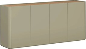 Komoda Elivo 200 cm czterodrzwiowa - eukaliptus / dąb baltic dune