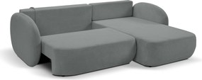 Masseno Narożnik AMICO z funkcją spania i pojemnikiem na pościel Narozniki L, Rozkładana sofa - Szary, ARAGON 93