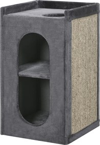 PawHut Drapak Beczkowy 81cm Wieża z Jaskiniami dla Kota Brązowy | Aosom PL