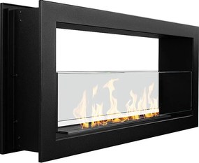 Biokominek do zabudowy, dwustronny, 90x40 cm, MONTEFALCO 90