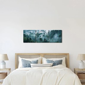 Obraz - Las we mgle (z zegarem) (90x30 cm)