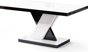 Nowoczesna ława do salonu Dixon 80x60 biały/czarny połysk