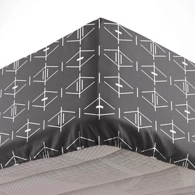 Ciemnoszare bawełniane prześcieradło z gumką 140x190 cm Aristide – douceur d'intérieur