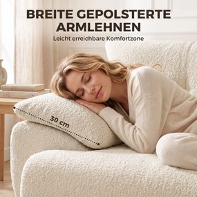 HOMCOM Sofa 3-osobowa, 260 cm, Chenille, bezramowa sofa modułowa z wyjątkowo szerokim, głębokim siedziskiem, szerokie podłokietniki | Aosom PL