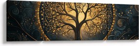 Obraz – Drzewo ze złotą aurą (170x50 cm)