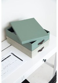 Zielony kartonowy organizer na dokumenty Oskar Canvas Paper Laminate – Bigso
