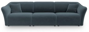 Niebieska aksamitna sofa 292 cm Tokyo – Cosmopolitan Design