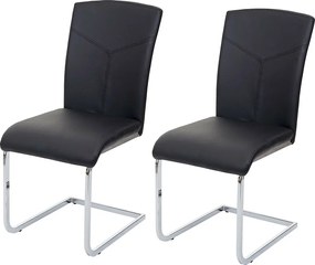 Krzesło do jadalni MCW-F36 (zestaw 2 sztuk),  imitacja skóry, czarne