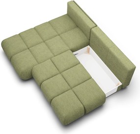 Masseno Narożnik CORSO z funkcją spania i pojemnikiem na pościel Narozniki L, Rozkładana sofa - Zielony, NOW OR NEVER 38