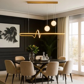 LAMPA SUFITOWA WISZĄCA LED LHJ039-CP ZŁOTA SZCZOTKOWANA