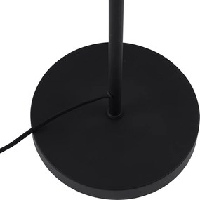 Stylowa lampa podłogowa w stylu retro, czarna z brązowym szkłem - Bizle