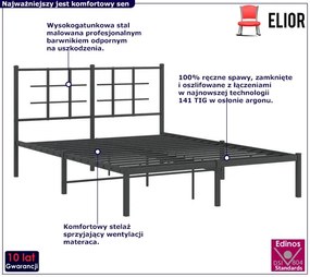 Czarne metalowe łóżko 160x200 cm - Sevelzo