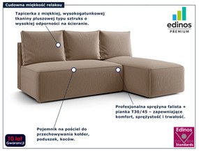 Beżowy narożnik sztruksowy z pojemnikiem Z9-B66