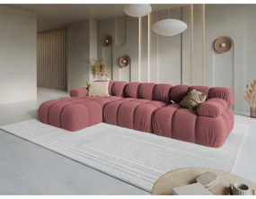 Różowa aksamitna sofa 285 cm Bellis – Micadoni Home