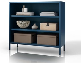 Niski regał metalowy granatowy Modern LUCA, 1000 x 900 x 350 mm