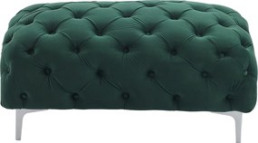 Puf chesterfield z zielonego weluru EDWINA