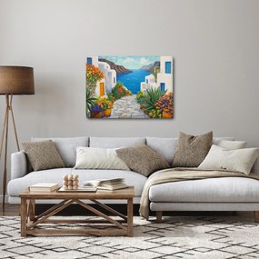 Obraz - Grecka uliczka (70x50 cm)