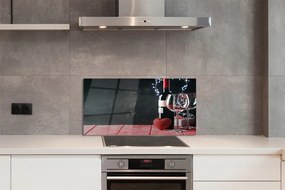 Szklany Panel Serce, Kieliszek Wina i Lampki