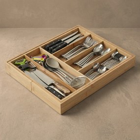 Rozkładany organizer na sztućce VARIO, 53 x 33-43 cm, bambus