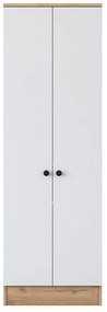 Biała szafa w dekorze orzecha 60x183 cm Theresa – Kalune Design