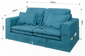 Jasnoniebieska sofa 196 cm Nora – Ropez