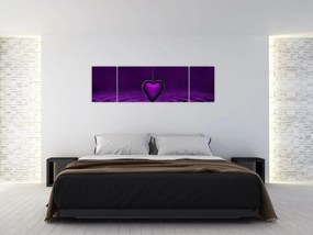 Obraz fioletowego serca (170x50 cm)