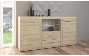 Nowoczesna biała komoda do salonu Kamaro z oświetleniem LED