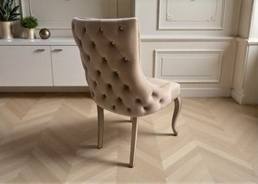 Tapicerowane krzesło Glamour z pikowanym tyłem
