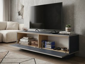 PROMOCJA Stolik RTV ALVIN 135 cm, antracyt/srebrny II. jakość