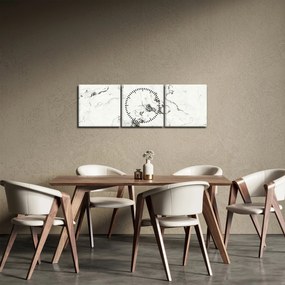 Obraz - Biały marmur (z zegarem) (90x30 cm)