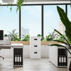 Metalowa szafa kartotekowa SARA V3, 460 x 1020 x 620 mm, biała