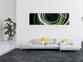 Obraz zielonych kresek (170x50 cm)