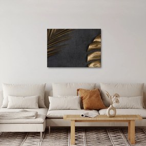 Obraz ze złotymi liśćmi (70x50 cm)