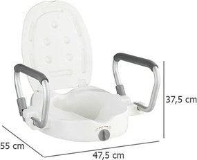 Deska sedesowa podwyższona SECURA , nasadka na sedes z uchwytami obciążenie 130 kg, WENKO