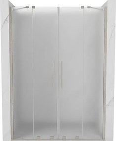 Mexen Velar Duo drzwi prysznicowe rozsuwane 140 cm, szron, nikiel szczotkowany - 871-140-000-32-97