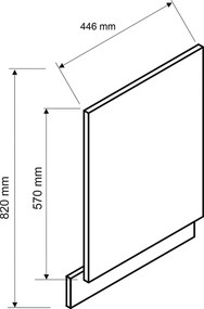 Szary front zmywarki z panelem odkrytym 45 cm - Orfa 15X
