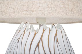 Beżowa lampa stołowa z tekstylnym kloszem (wysokość 48 cm) Honduras – Mauro Ferretti