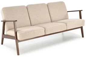 Sofa MILANO 3S beżowa/orzech HALMAR