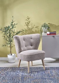 MOCCA Fotel wypoczynkowy Cappucino SVEN TEDDY Nowoczesny Boho Drewno