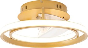Wentylator sufitowy złoty 46,5 cm z oświetleniem LED i pilotem - Kees