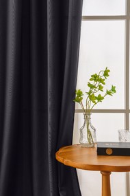Ciemnoszara zasłona OXFORD 140x250 cm Zawieszanie: Taśma z wiązaniami