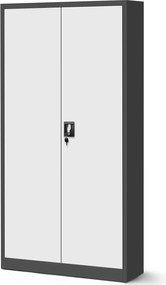 Szafa biurowa na akta wysoka Jan H 90x40x195 cm antracyt/biały