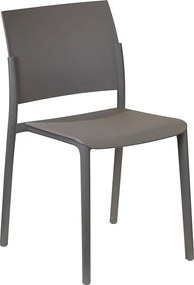 Zestaw 4 krzeseł do salonu "Sabrina" z polipropylenu, składanych, w kolorze gołębiej szarości, nowoczesnych, 52,5 x 55 cm, 81 wys.