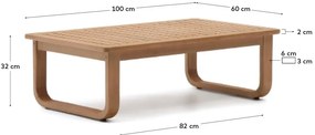 Stolik z litego drewna eukaliptusowego w naturalnym kolorze 60x100 cm Sacaleta – Kave Home