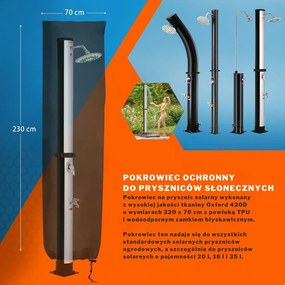 Prysznic solarny KARIBIK, 35l, srebrna/czarna Jurhan