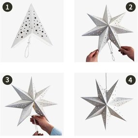 Świąteczna papierowa gwiazda siedmioramienna STARLET DELUXE 35 cm, biała