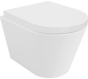Mexen Rico miska wc Rimless Tornado z deską wolnoopadającą twarda, duroplast, biała połysk - 30720200T