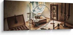 Obraz - stół podróżny (z zegarem) (90x30 cm)