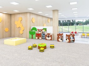 Okrągła pufa przedszkolna Pszczółka 4640222