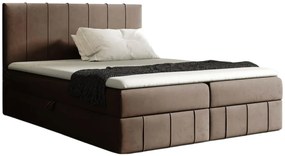 Brązowe łóżko tapicerowane 5 rozmiarów T5-F57